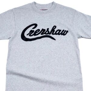 The Marathon Clothing Crenshaw Gray T-Shirt with Black Script Logo NWT Size S